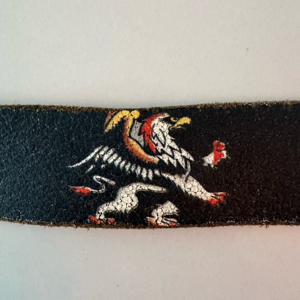 Black Leather Belt with Ed Hardy - Roma Italy Edition